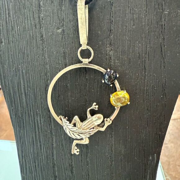 Citrine Frog Earrings and pendant set New 925 sterling silver - Picture 2 of 14